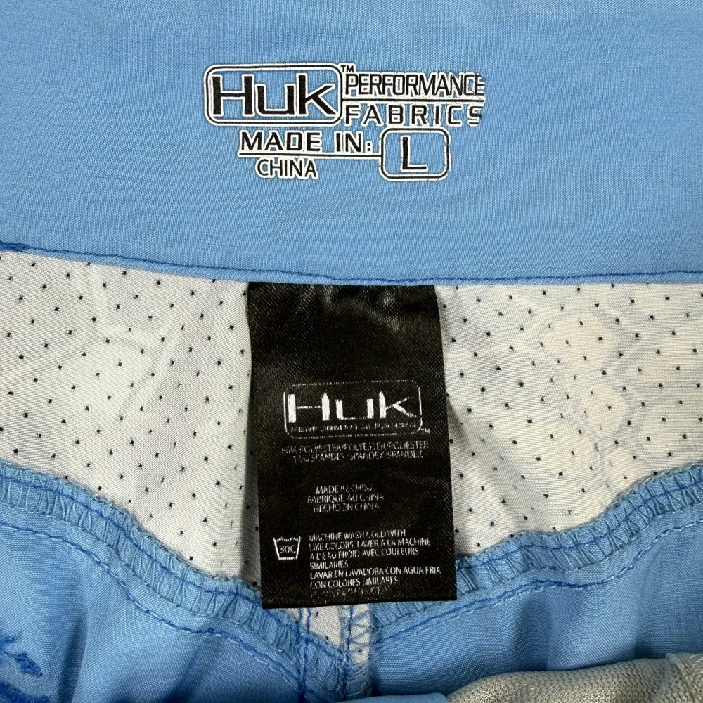 Huk Board Shorts Mens Large Blue Swim Trunks Camo Performance Beach Summer Cargo